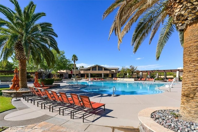 view of pool with a patio