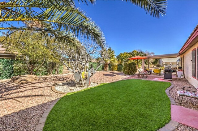 view of yard with a patio