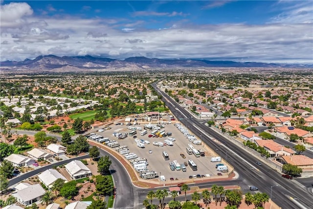 bird's eye view featuring a mountain view