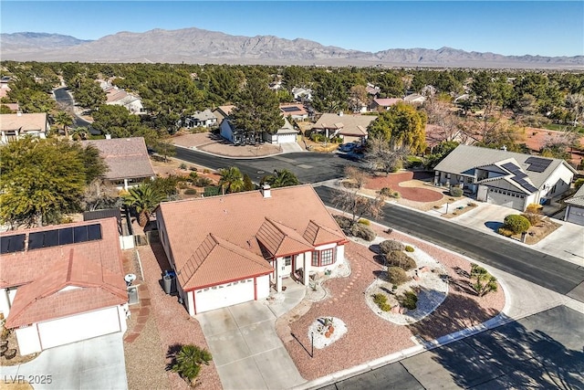 aerial view featuring a mountain view