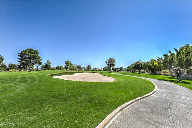 view of home's community with a lawn