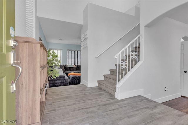 entrance foyer featuring light hardwood / wood-style floors