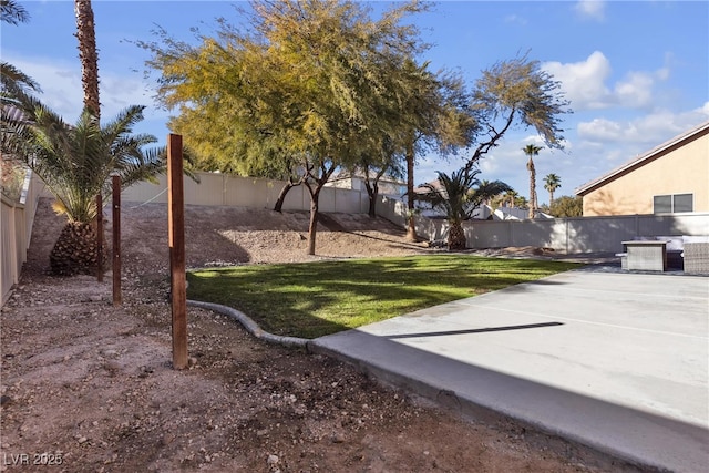 view of yard with a patio area