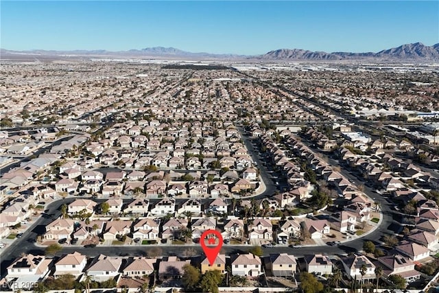 drone / aerial view with a mountain view