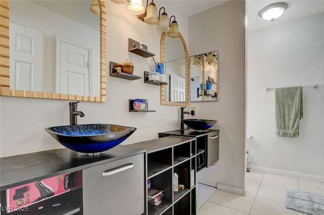 bathroom featuring vanity and tile patterned floors