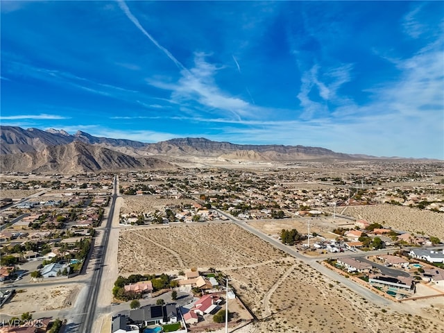 drone / aerial view with a mountain view