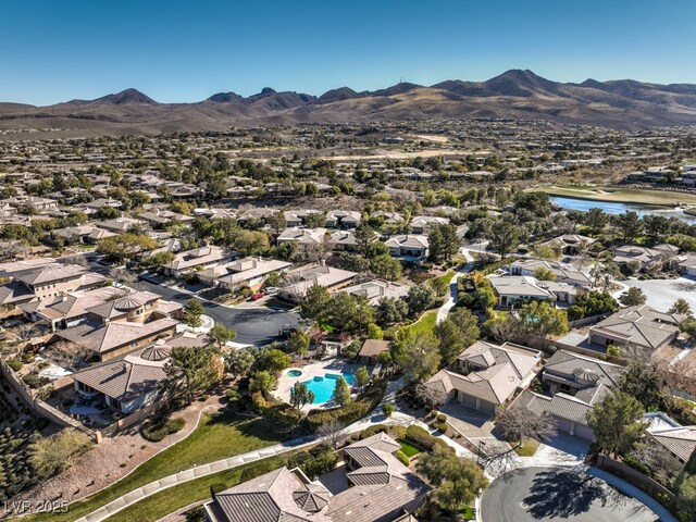 aerial view featuring a mountain view