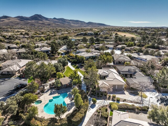 aerial view with a mountain view