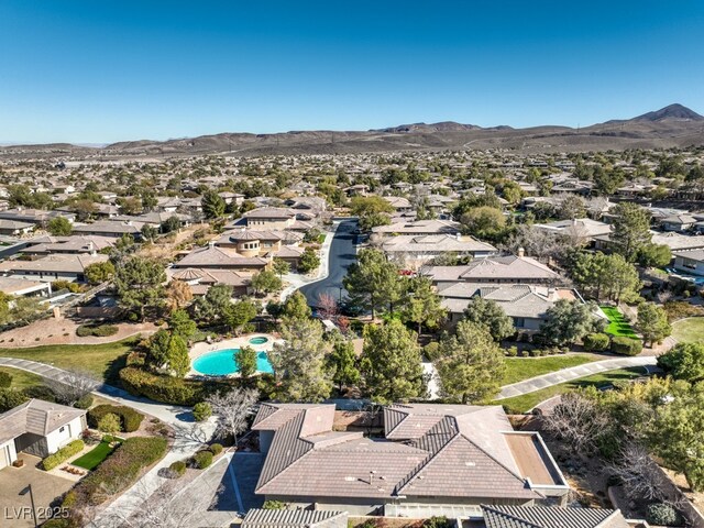 aerial view featuring a mountain view