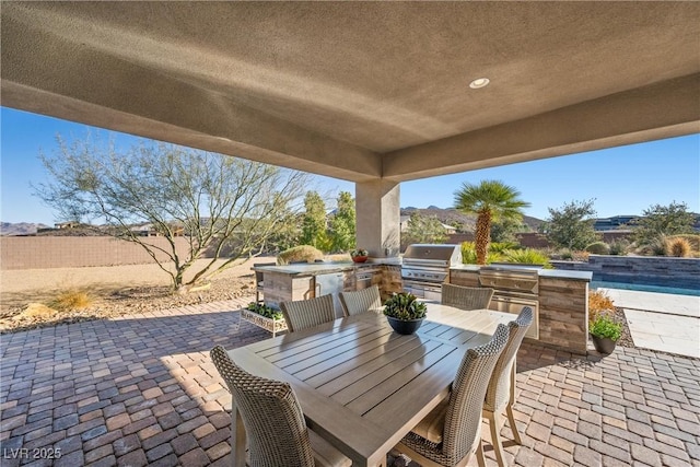 view of patio / terrace with an outdoor kitchen and area for grilling