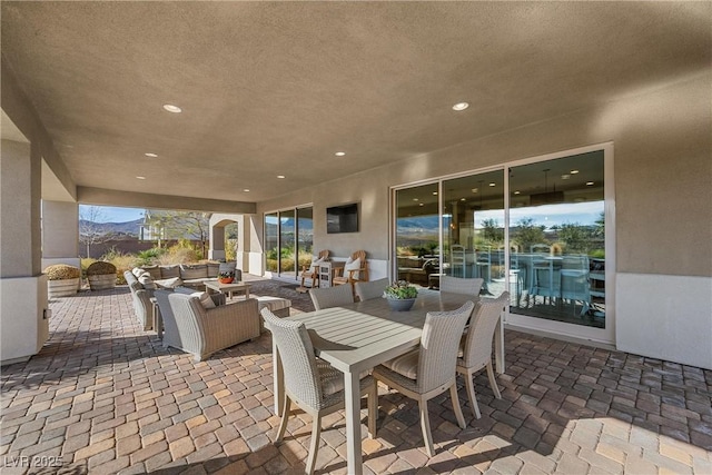 view of patio with an outdoor living space