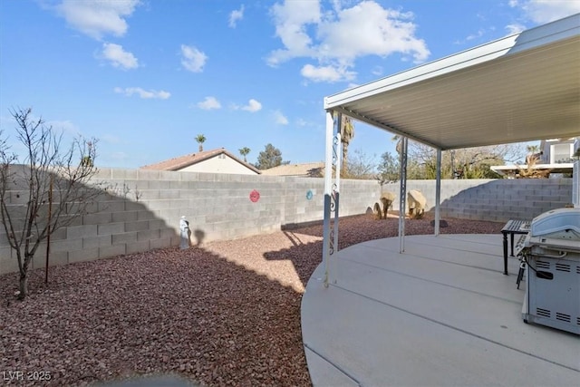 view of yard with a patio area