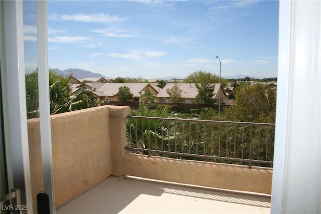 balcony with a mountain view