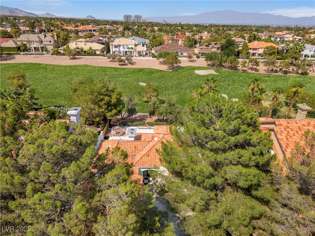 aerial view featuring a mountain view