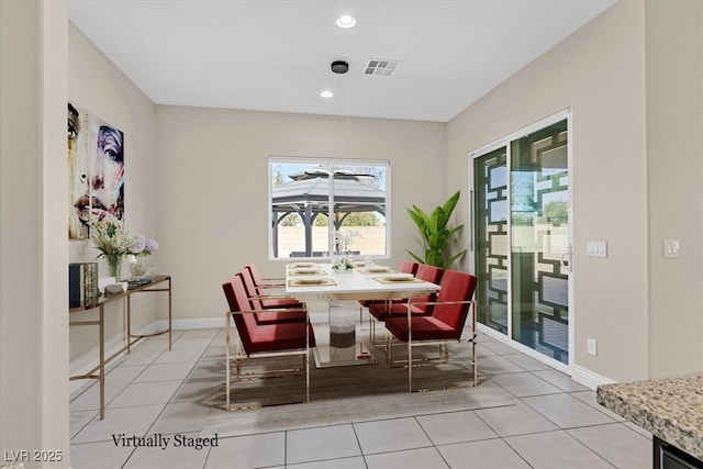 view of tiled dining area