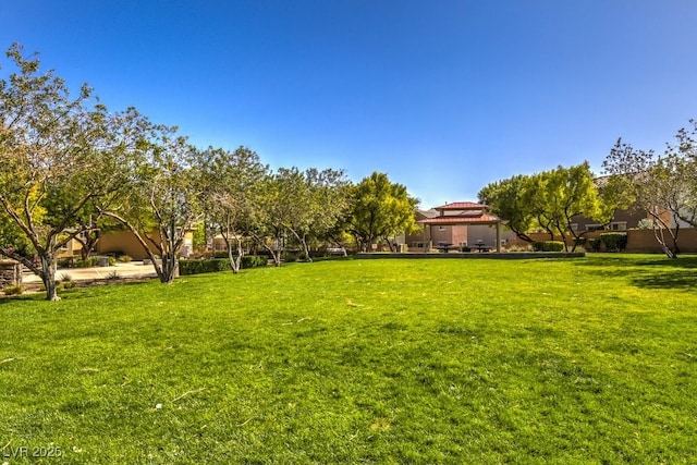 view of yard with a gazebo