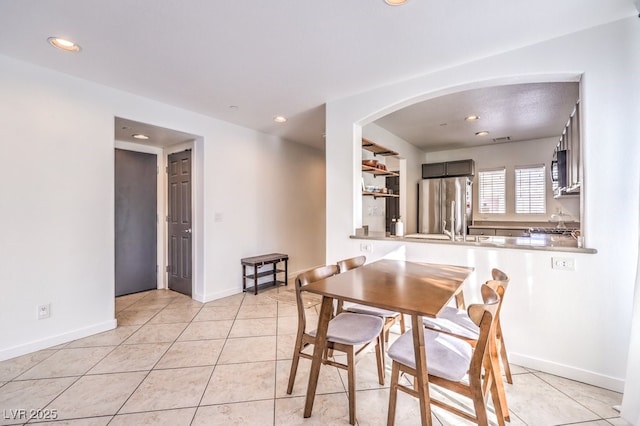 view of tiled dining area