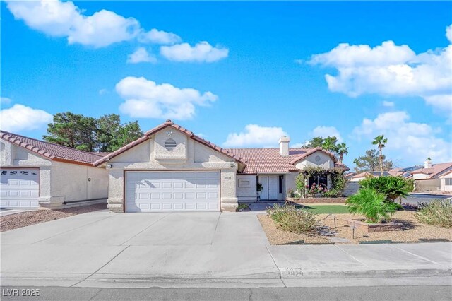 view of front of house with a garage