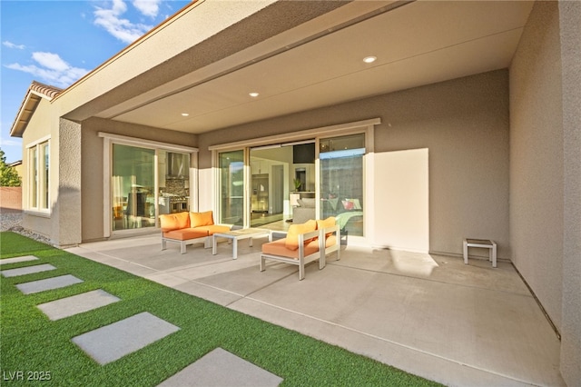 view of patio with an outdoor living space