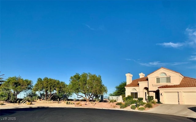 view of front facade with a garage