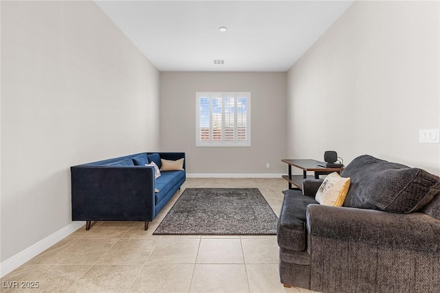 view of tiled living room