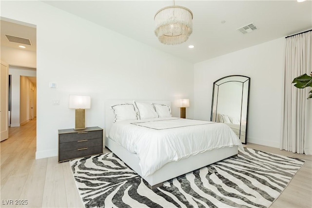 bedroom featuring light hardwood / wood-style flooring