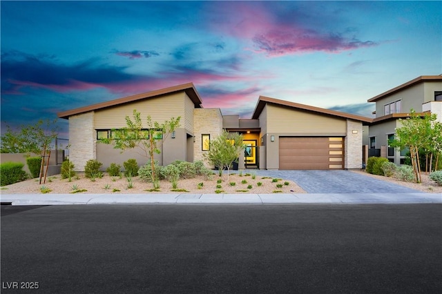 contemporary house featuring a garage