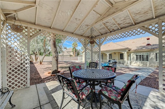 view of patio / terrace with a gazebo