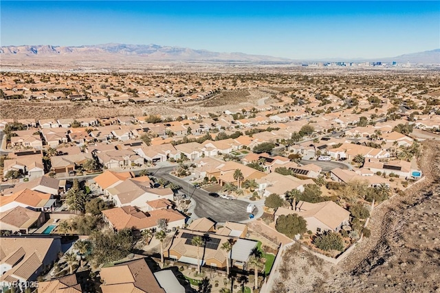 drone / aerial view featuring a mountain view