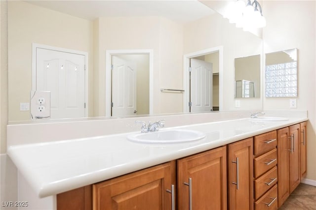 bathroom featuring vanity and tile patterned floors