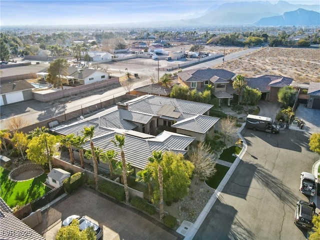 drone / aerial view with a mountain view