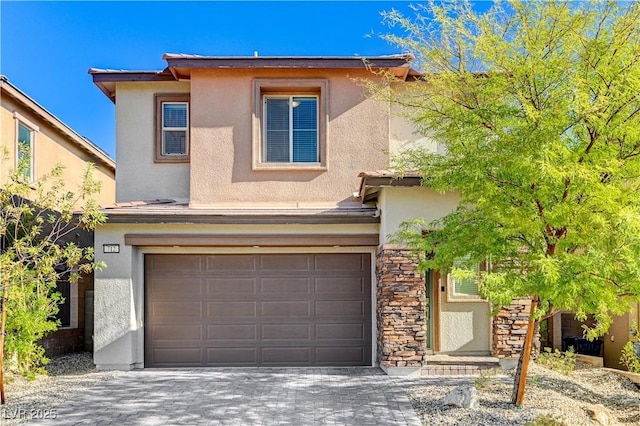 view of front of house with a garage