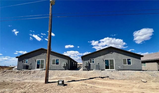back of property with stucco siding