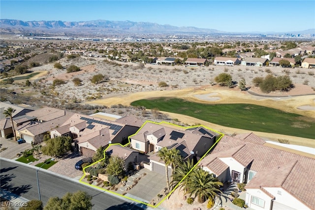 drone / aerial view with a mountain view