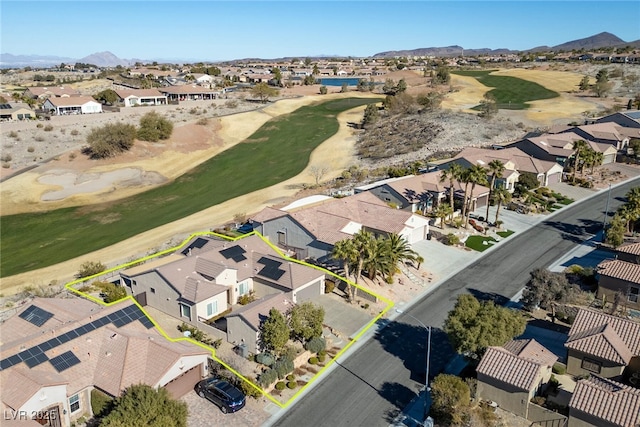 bird's eye view with a mountain view