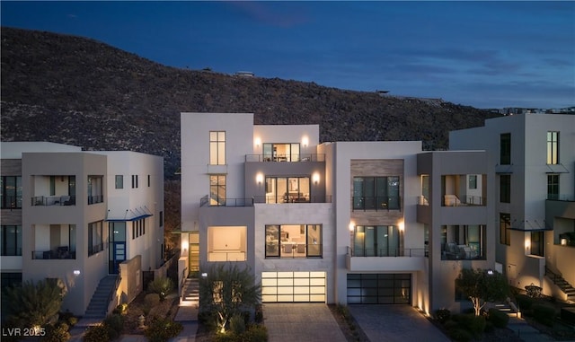 contemporary house with a mountain view