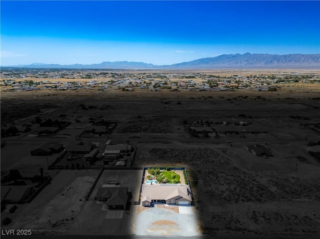 drone / aerial view with a mountain view