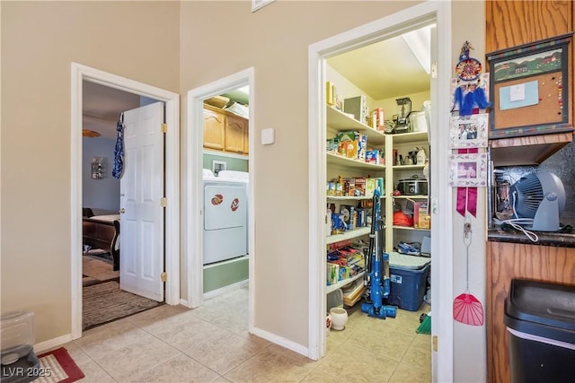 pantry with washer / clothes dryer