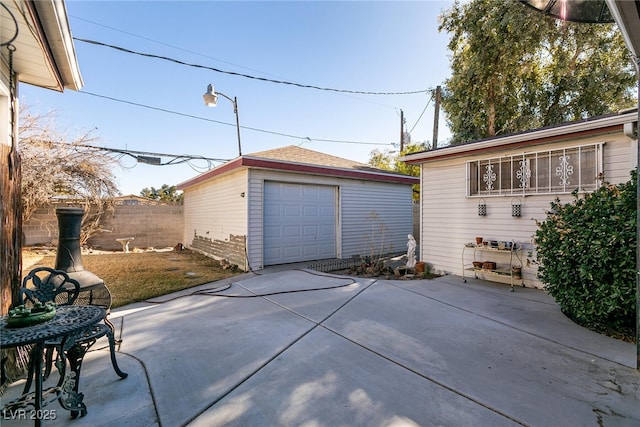 view of garage