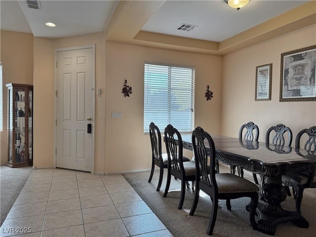 view of tiled dining area