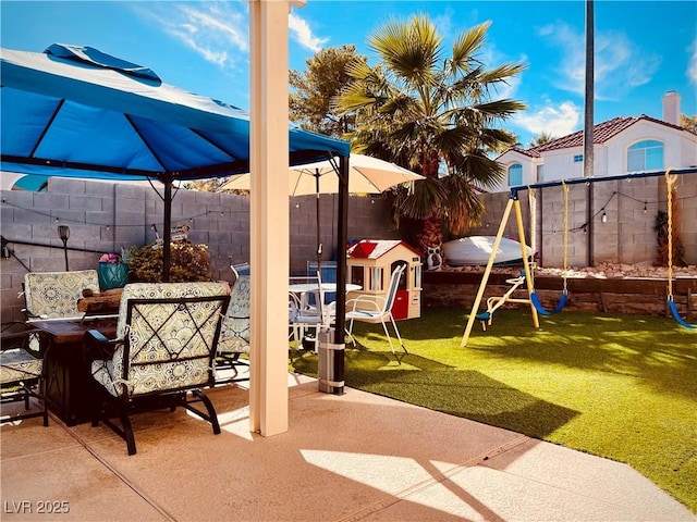 view of patio / terrace with a playground