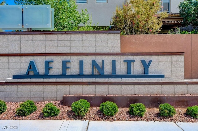 view of community sign