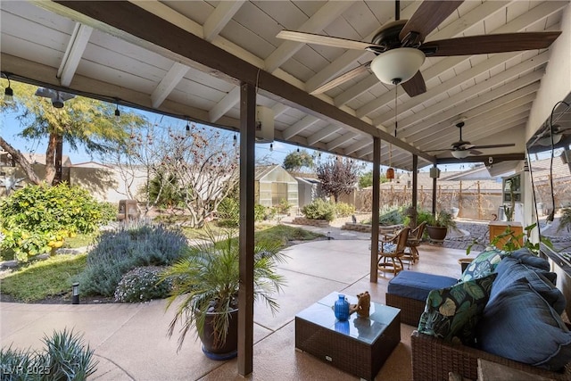 view of patio / terrace featuring an outdoor hangout area