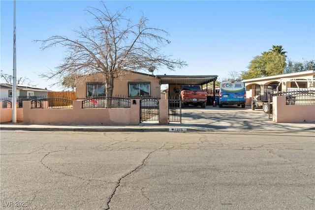 view of front of house featuring a carport