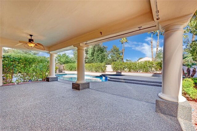 view of patio / terrace with ceiling fan