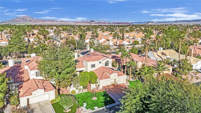 aerial view with a mountain view