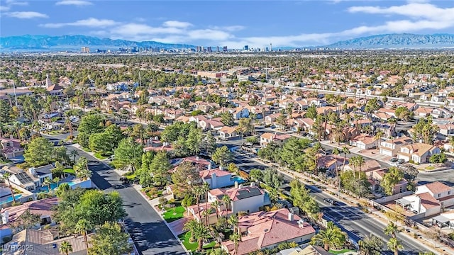 aerial view featuring a mountain view