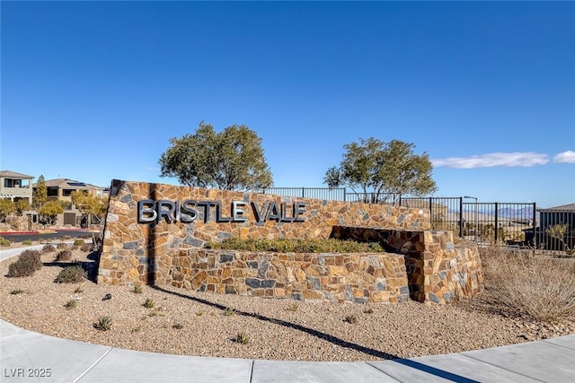 view of community sign