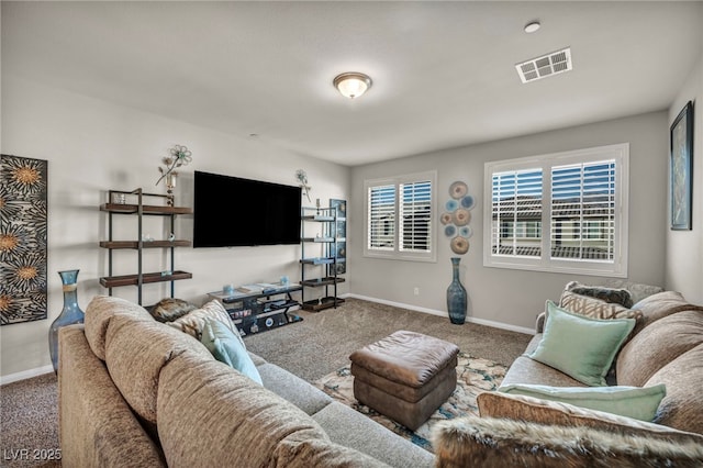 living room featuring carpet flooring