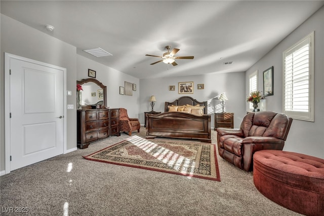 bedroom featuring ceiling fan